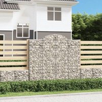 Cestas de gaviones 4 uds forma de arco hierro 200x30x180/200 cm
