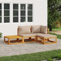 Maison du'Monde - Set muebles de jardín 4 pzas madera maciza y