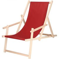 Tumbona de playa plegable con reposabrazos color burdeos. - marrone