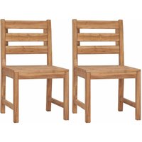 Maisonchic - Juego de 2 Sillas de jardín modernas Sillones de exterior madera maciza de teca ES29610A