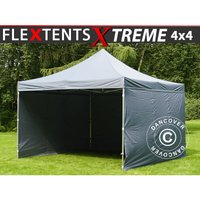Dancover - Carpa plegable Carpa Rapida FleXtents Xtreme 50 4x4m Gris, incl. 4 lados - Gris
