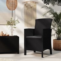 Maisonchic - Silla de jardín moderna Sillón de exterior con cojín ratán pp color grafito ES86106A