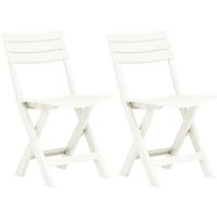 Maisonchic - Juego de 2 Sillas de jardín plegables modernas Sillones de exterior plástico blanco ES12184A
