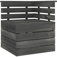 Sofá de esquina de palets dejardín madera maciza de pino gris